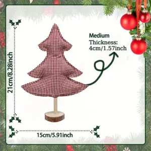 Mini Gingham Christmas Tree Ornaments Set 18 Sabae8553ddfb4cd5a734057e2d98b01fr