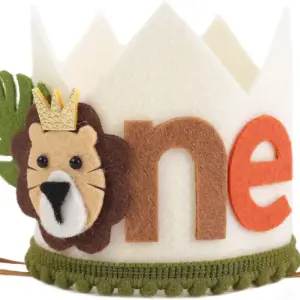Jungle Safari Lion 1st Birthday Crown Headband 13 Sace4c7210f174f9e9d2f49264a9d2159M