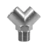 Nickel-Plated Brass Y-Shaped Plumbing Fitting