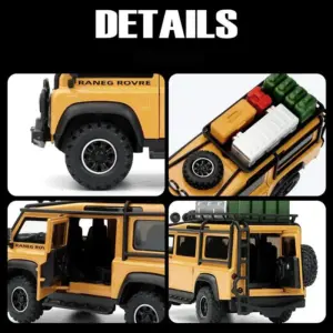 Yellow Land Rover Defender Diecast Model 1/32 Scale 12 Saf0bfdf72b3a405e905120add6db1d858