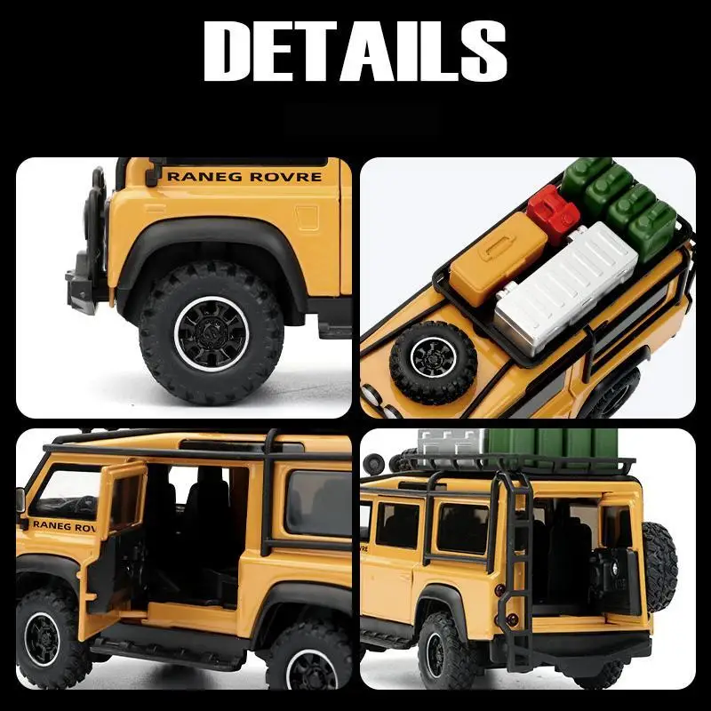 Yellow Land Rover Defender Diecast Model 1/32 Scale 3 Yellow Land Rover Defender Diecast Model 1/32 Scale - Image 3
