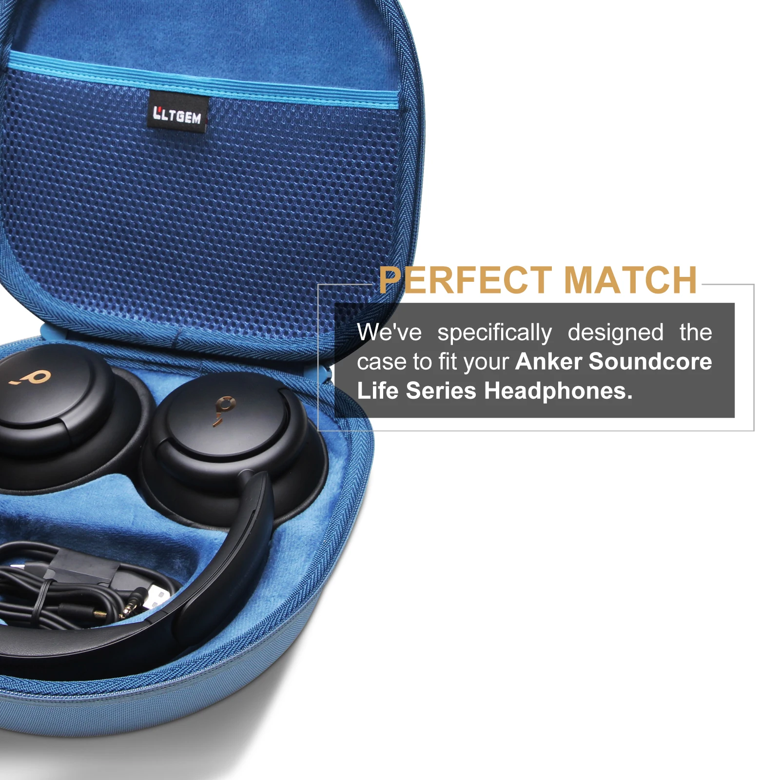 Blue Protective Case for Anker Soundcore Q20 4 Blue Protective Case for Anker Soundcore Q20 - Image 4