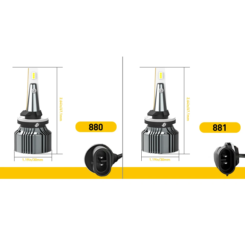 H27/880 and H27/881 LED Fog Light Bulbs 2000lm 6 H27/880 and H27/881 LED Fog Light Bulbs 2000lm - Image 6