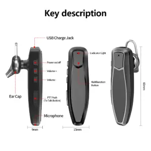 Wireless Bluetooth PTT Headset for Radios 12 Sb1e08a100ec7401f8da0aad32102e408V