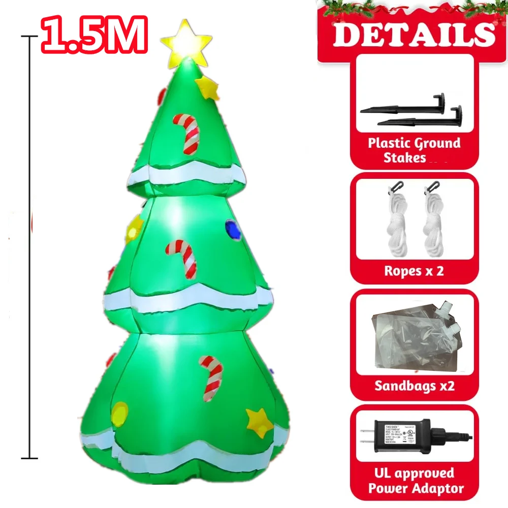Vibrant 1.5m Inflatable Christmas Tree with Music 6 Vibrant 1.5m Inflatable Christmas Tree with Music - Image 6