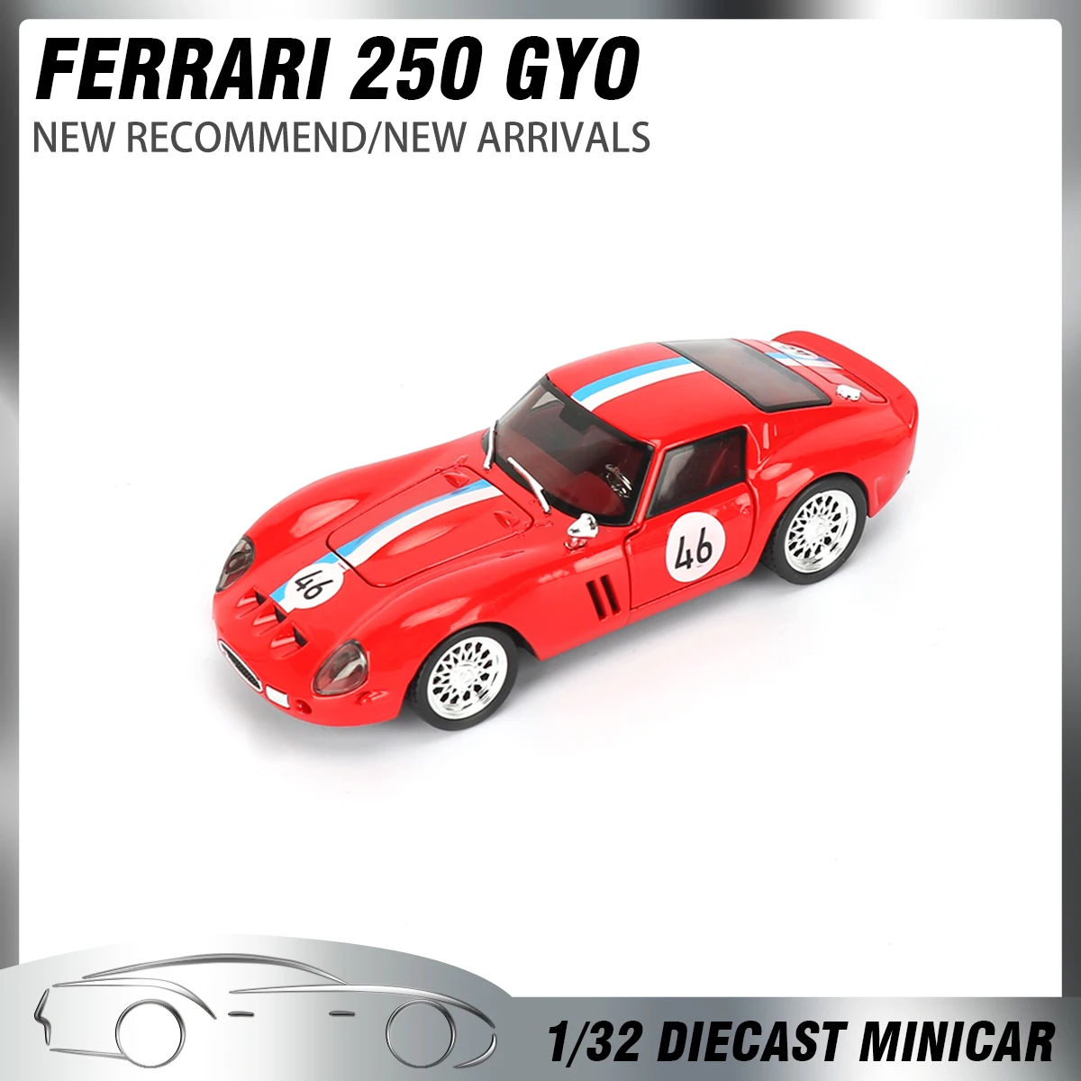 1:32 Ferrari 250 GTO Diecast Model in Vibrant Colors 8 1:32 Ferrari 250 GTO Diecast Model in Vibrant Colors - Image 8