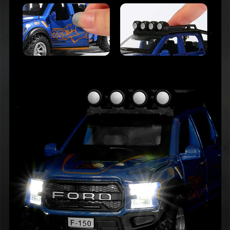 Vibrant Blue Ford Raptor F150 Diecast Model 3 Vibrant Blue Ford Raptor F150 Diecast Model - Image 3