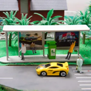 Modern Mini Bus Station Model for City Dioramas