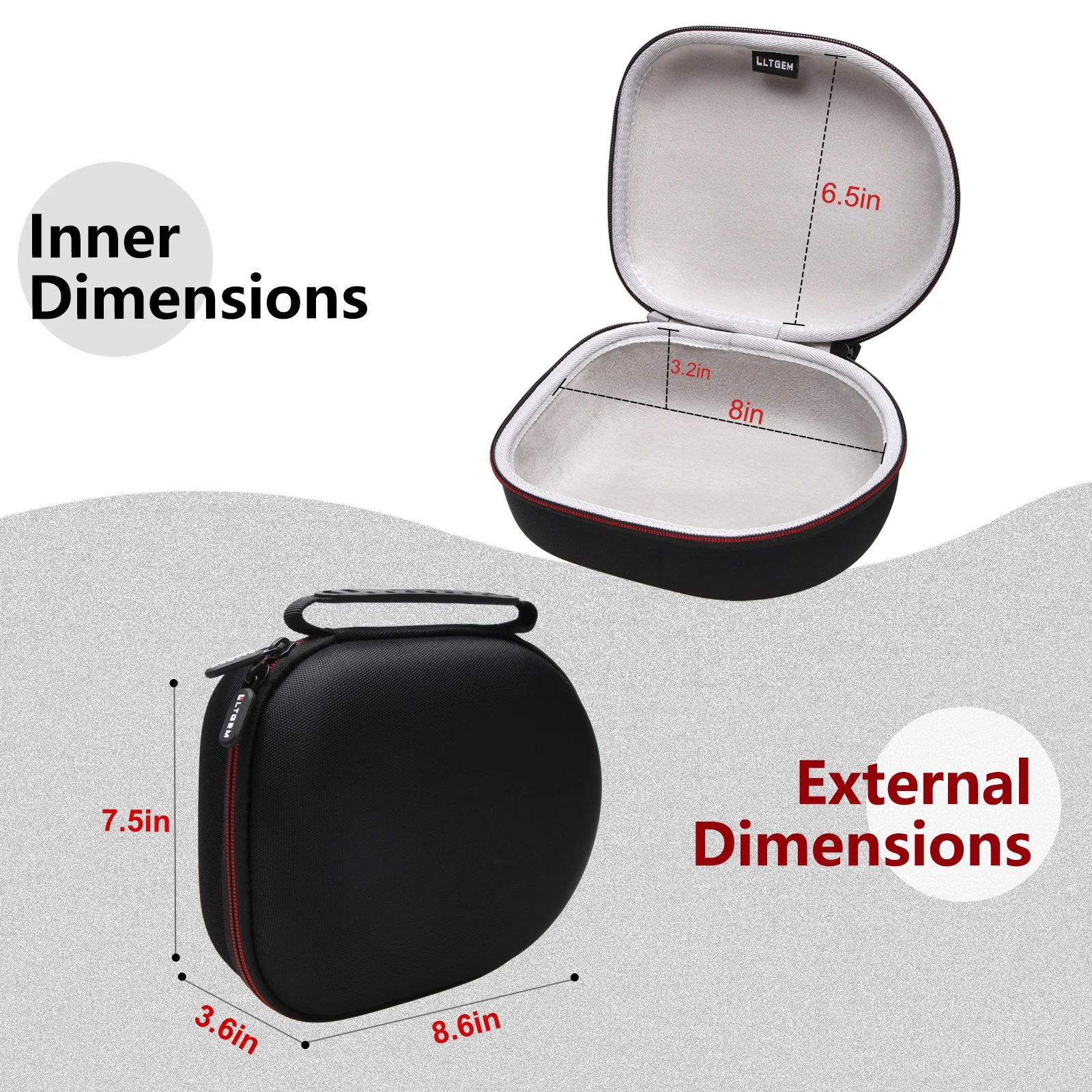 Teal Travel Headphones Case with Shockproof EVA 4 Teal Travel Headphones Case with Shockproof EVA - Image 4