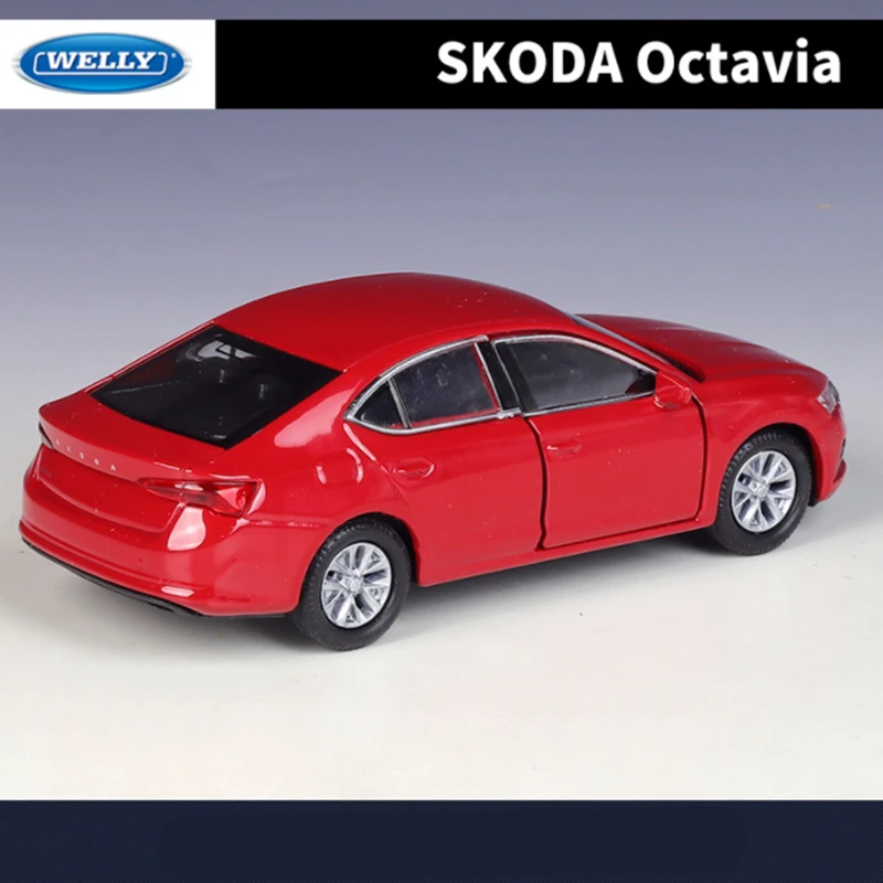 Vibrant Red Welly Skoda Octavia Miniature Model 5 Vibrant Red Welly Skoda Octavia Miniature Model - Image 5