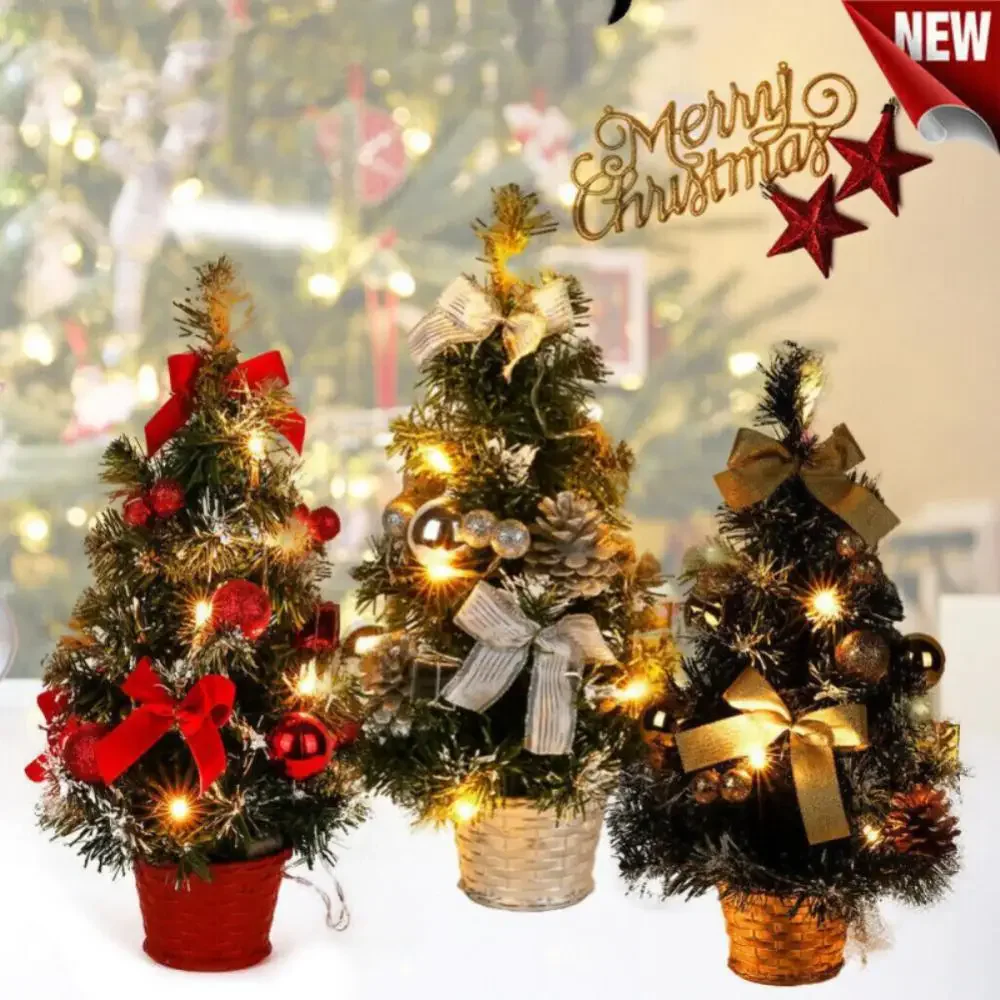 Miniature Pre-lit Artificial Christmas Tree in Vibrant Colors 2 Miniature Pre-lit Artificial Christmas Tree in Vibrant Colors - Image 2