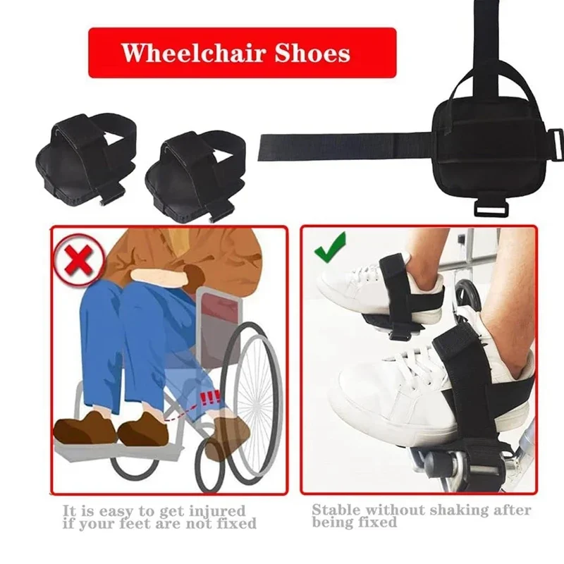 Black Wheelchair Foot Restraint Shoes for Stability 2 Black Wheelchair Foot Restraint Shoes for Stability - Image 2