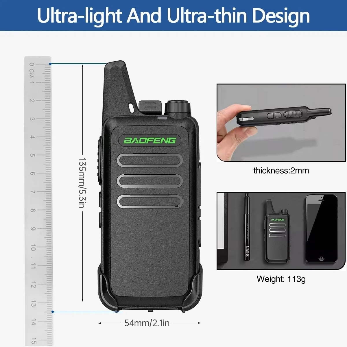 Baofeng BF-T20 UHF Walkie Talkie 3-5km Range 4 Baofeng BF-T20 UHF Walkie Talkie 3-5km Range - Image 4
