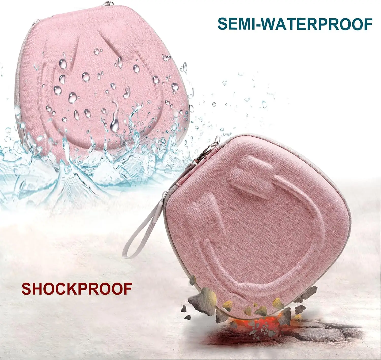 Light Grey EVA Headphone Case for Logitech & Jabra 5 Light Grey EVA Headphone Case for Logitech & Jabra - Image 5