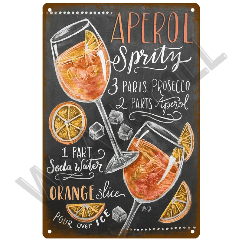 Vintage-Style Metal Cocktail Sign Plaque 20x30 cm 3 Vintage-Style Metal Cocktail Sign Plaque 20x30 cm - Image 3