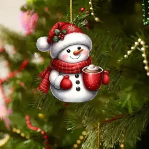 Christmas Snowman Acrylic Ornament with Lanyard 11 Sb62de540569e40ddace135ca445b3ee5L