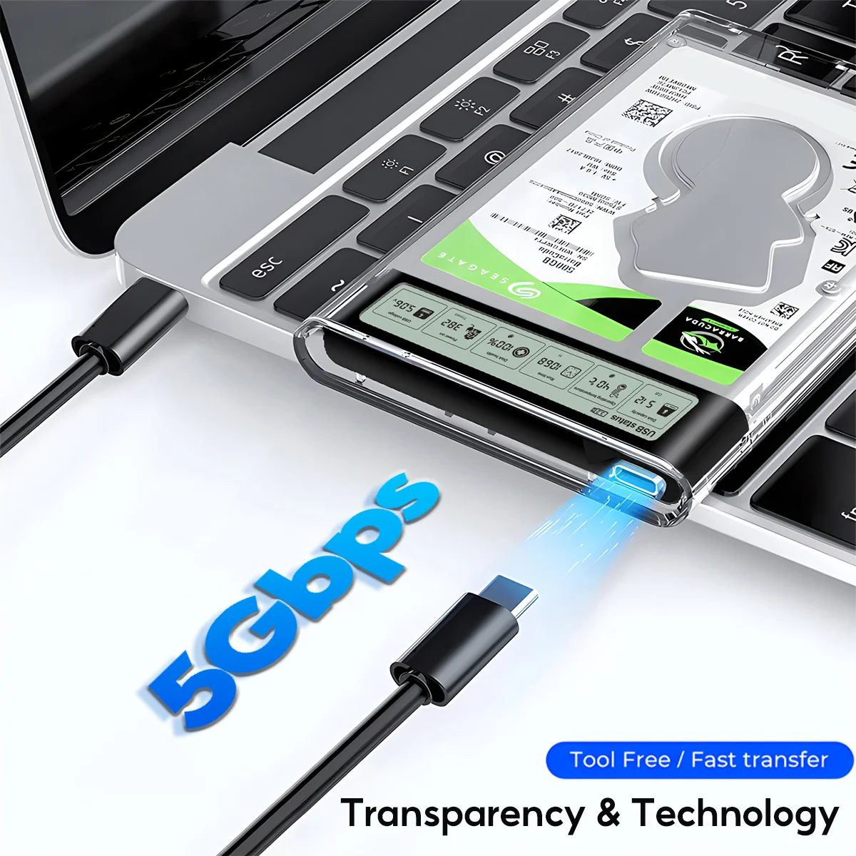 Transparent 2.5-Inch SATA HDD/SSD Enclosure 5 Transparent 2.5-Inch SATA HDD/SSD Enclosure - Image 5