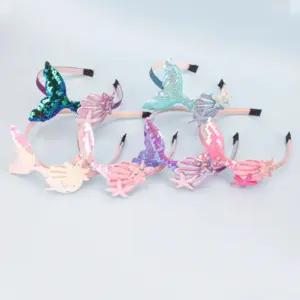Mermaid Headband for Kids with Sequin Tail 14 Sb7793040bc604abda0e5c2b739906f59X