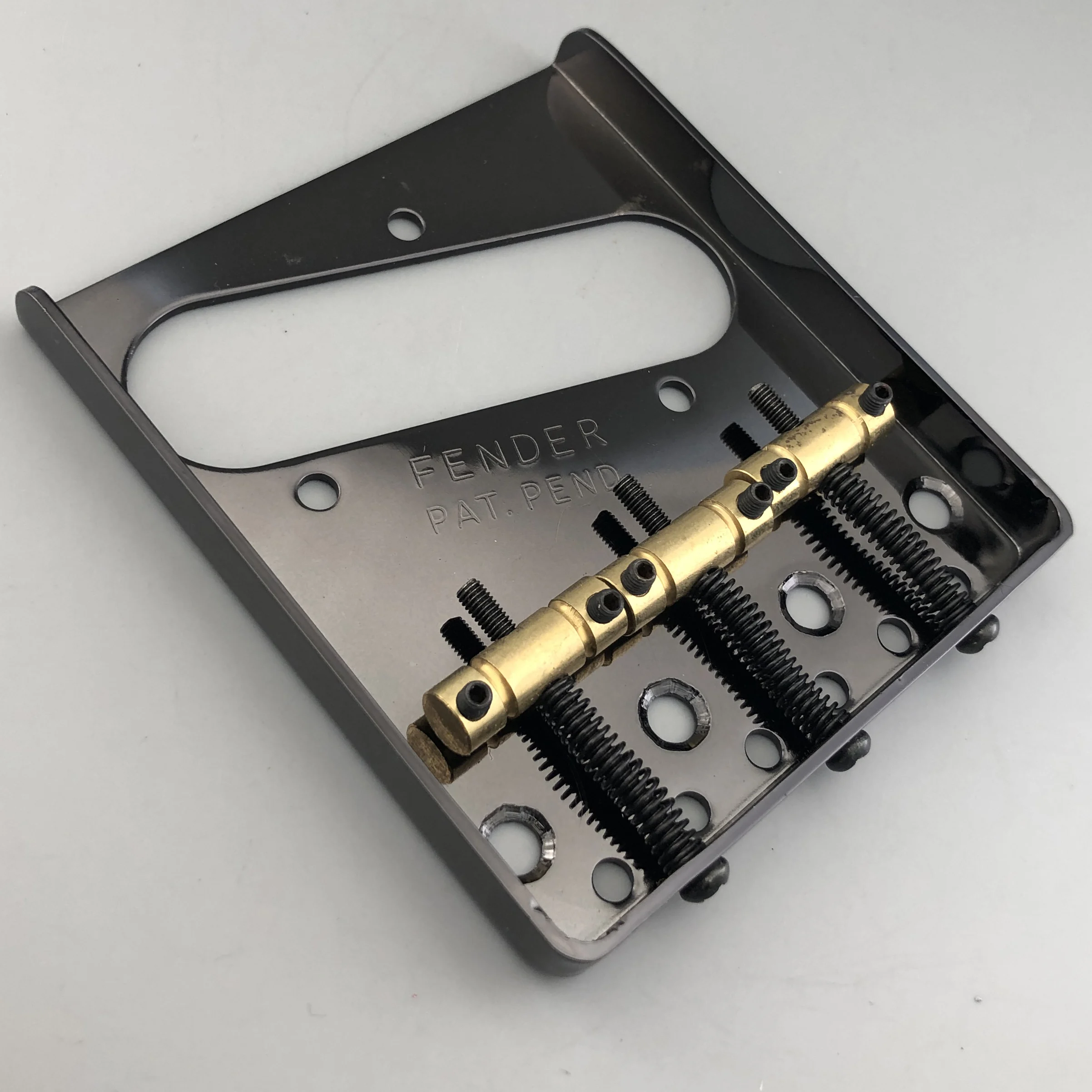 Vintage Gold/TL Guitar Bridge with Brass Saddles 5 Vintage Gold/TL Guitar Bridge with Brass Saddles - Image 5