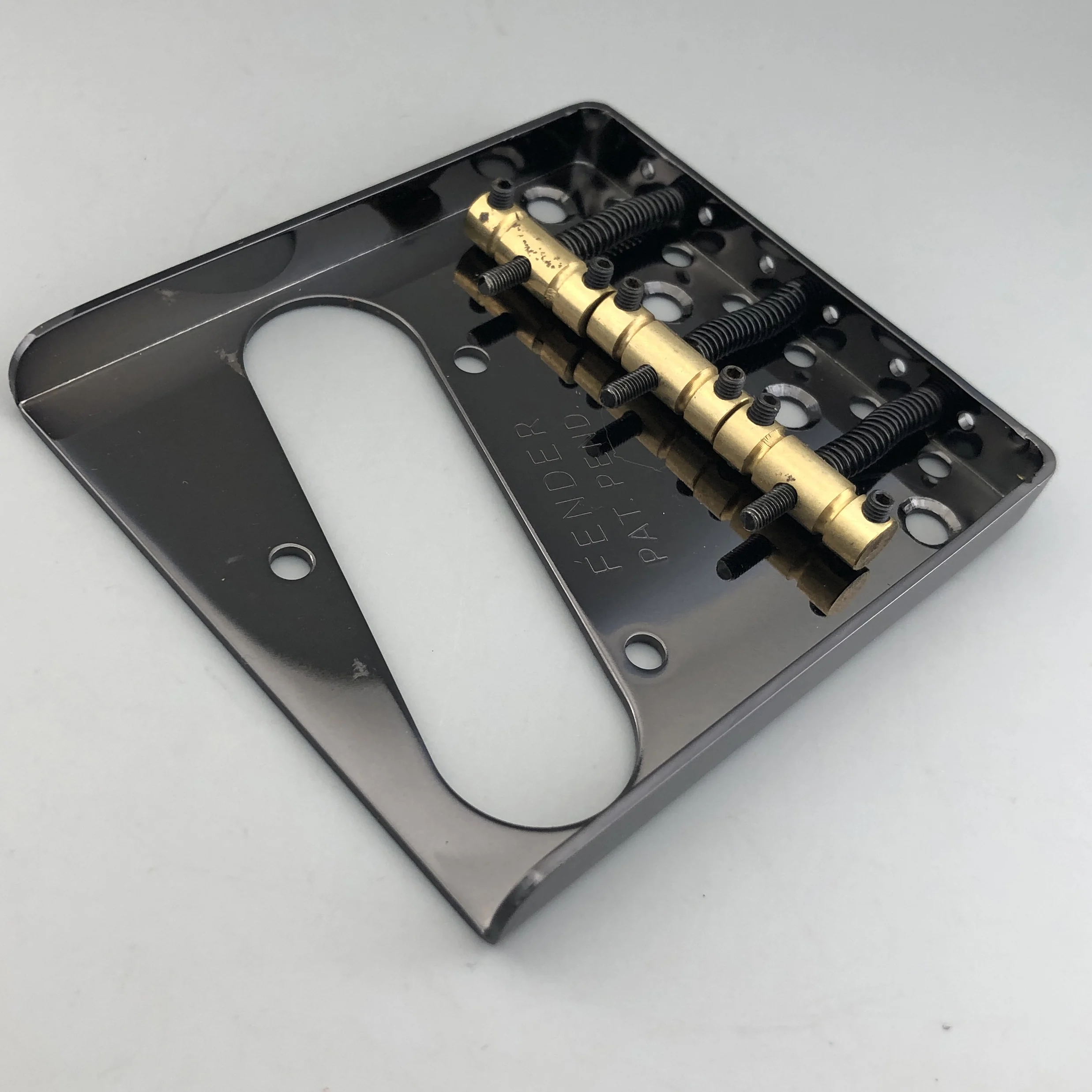 Vintage Gold/TL Guitar Bridge with Brass Saddles 6 Vintage Gold/TL Guitar Bridge with Brass Saddles - Image 6