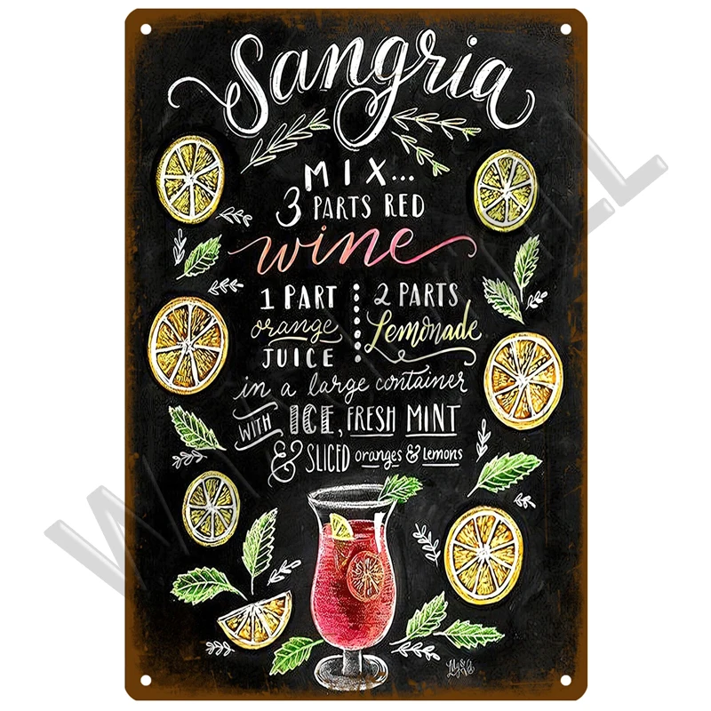 Vintage Cocktail Decorative Tin Sign 20x30 cm 8 Vintage Cocktail Decorative Tin Sign 20x30 cm - Image 8