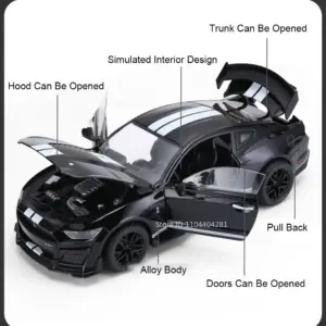 1:18 Shelby GT500 Diecast Model Black with Stripes 13 Sbac1be39dd274b80857638d9d81d3586Z