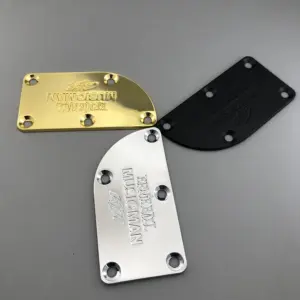 Musicman Guitar Neck Plate in Gold, Black Chrome, or Silver