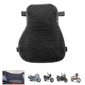 Black Motorcycle Seat Cushion with Shock Absorption