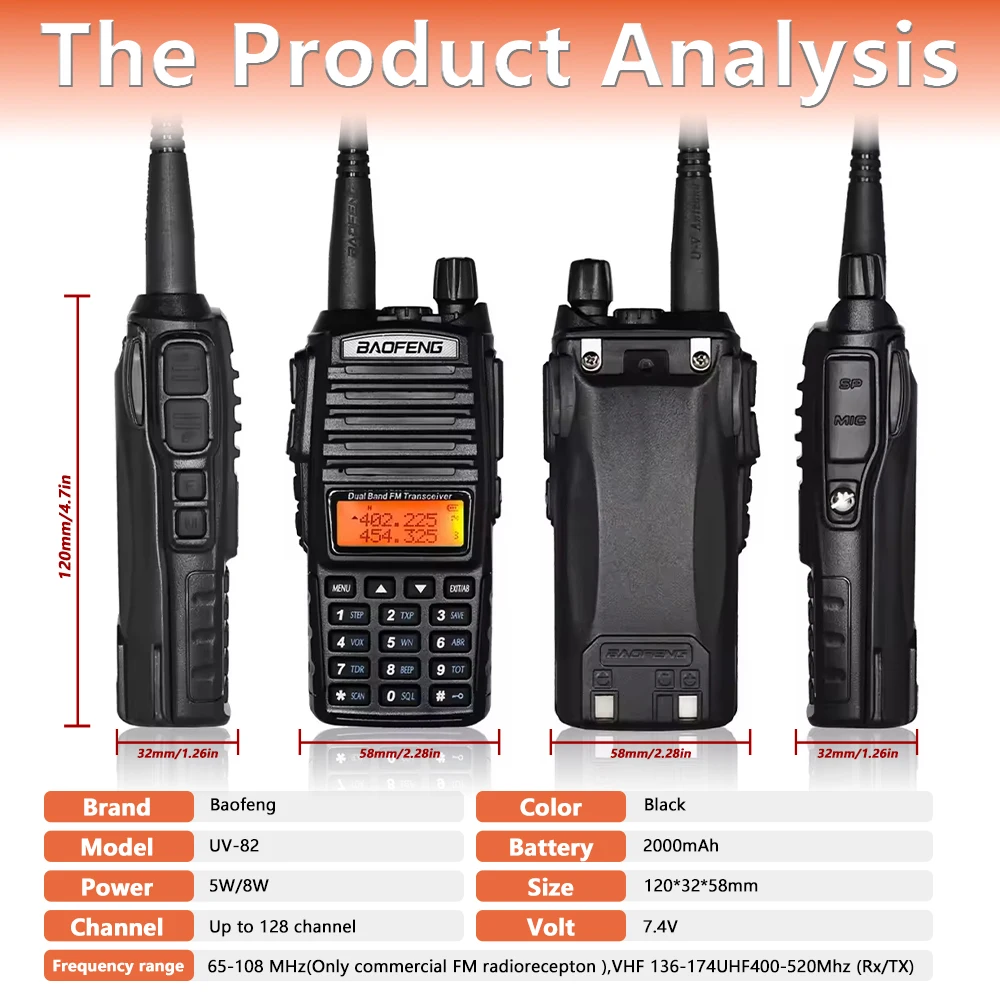 Baofeng UV-82 Dual-Band Walkie Talkie 2 Baofeng UV-82 Dual-Band Walkie Talkie - Image 2