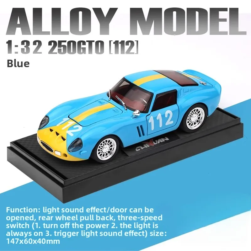 Vibrant Blue Ferrari 250 GTO Diecast Model 7 Vibrant Blue Ferrari 250 GTO Diecast Model - Image 7