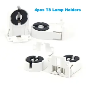 White T8 Lamp Base Holder Set for G13 Bulbs 8 Sbd854ef682304672a6a752c0f5e2296c2