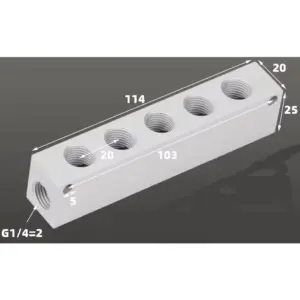 Aluminum Pneumatic Manifold Block 1/8-1/2 BSP 16 Sbe1d335616e643e6b2590faf25160f00p