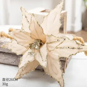 Artistic 26cm Glittered Christmas Poinsettia Ornament 17 Sbe8ac758fea04774b2cdf42c826a6a885