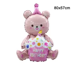 Pink Cartoon Bear Foil Balloon 80x57cm 15 Sbf0c3e292d7543b9bc3c30157a98e50dJ