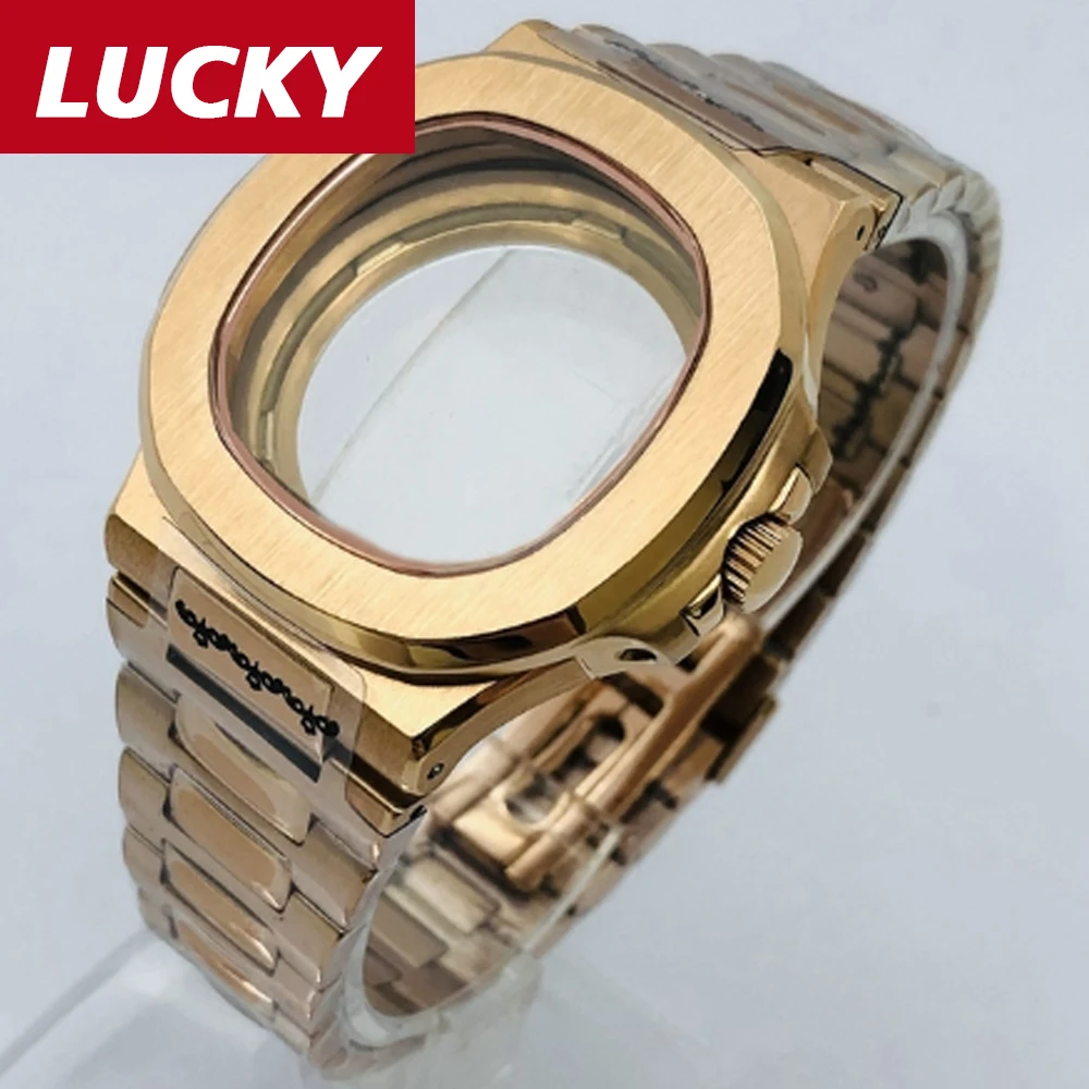 43mm Rose Gold Stainless Steel Watch Case 8 43mm Rose Gold Stainless Steel Watch Case - Image 8