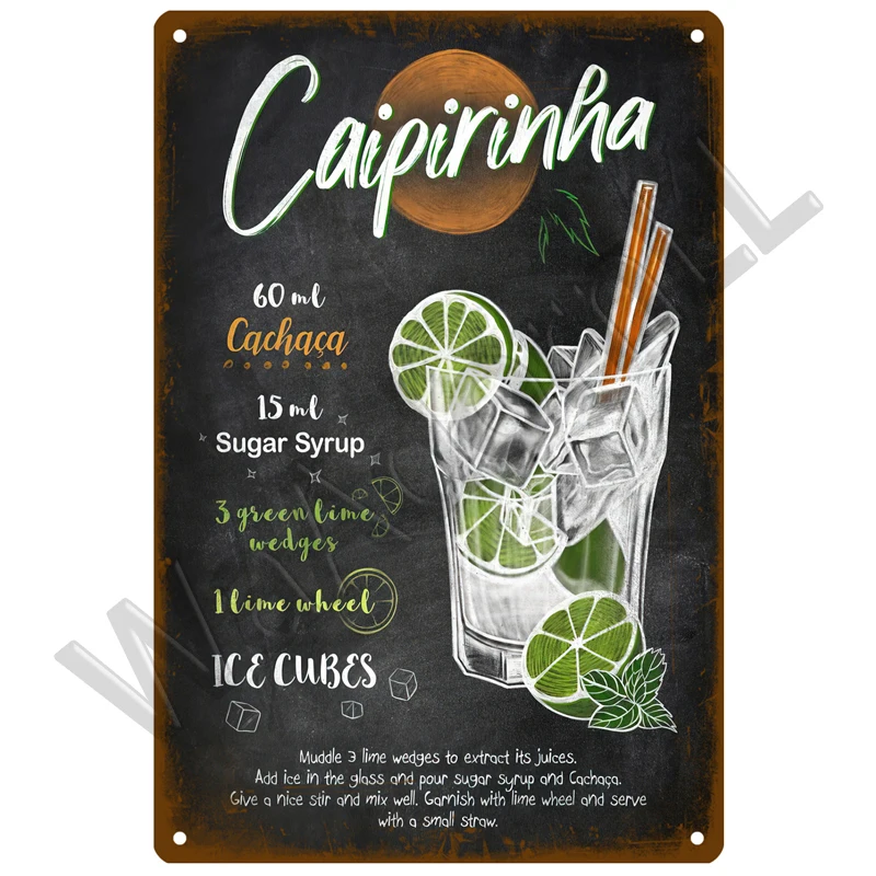 Vintage Cocktail Decorative Tin Sign 20x30 cm 21 Vintage Cocktail Decorative Tin Sign 20x30 cm - Image 21