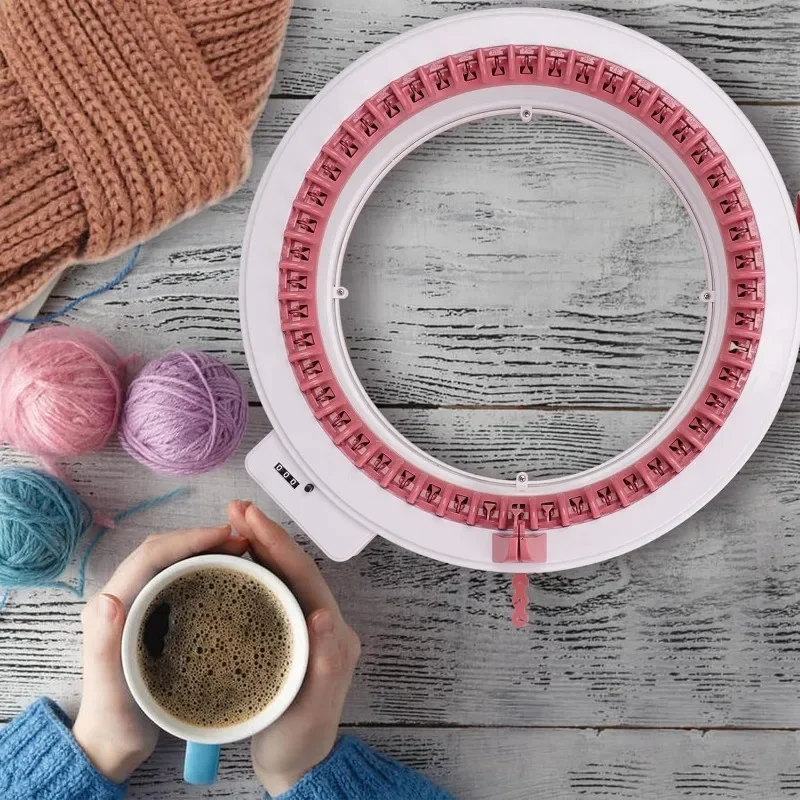 Pink and White Circular Knitting Loom Machine 3 Pink and White Circular Knitting Loom Machine - Image 3
