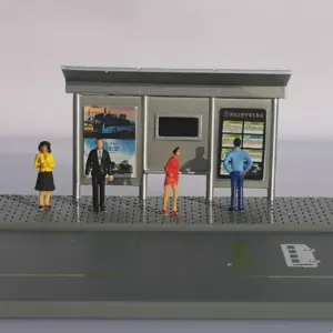 Miniature Urban Bus Stop Diorama for Collectors