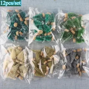 Colorful Miniature Christmas Tree Set for Holiday Decor