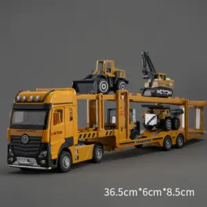 Vibrant Yellow Diecast Transport Truck Model 15 Sc2a59e24811e465a822267f4f94100caP
