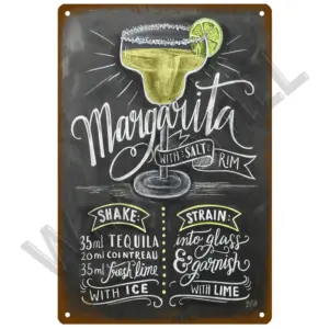 Vintage-Style Metal Cocktail Sign Plaque 20x30 cm 49 Sc35b4b9efe9a491cac684f508ddf1aa7n