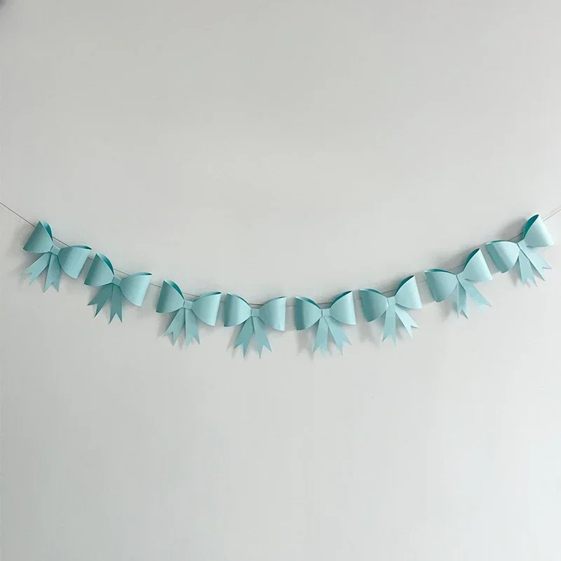 Pink Paper Garland Banner with Large Bows 2 Pink Paper Garland Banner with Large Bows - Image 2