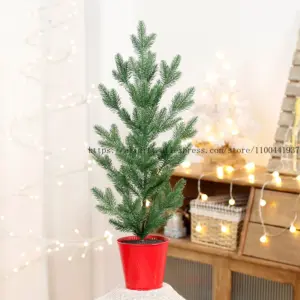 Mini Artificial Christmas Tree in Red Pot