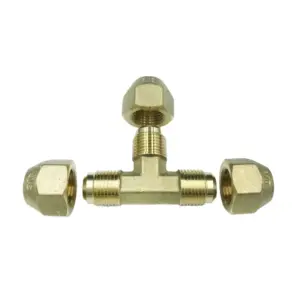 Brass T-Shaped Flare Connector for Fluid Systems