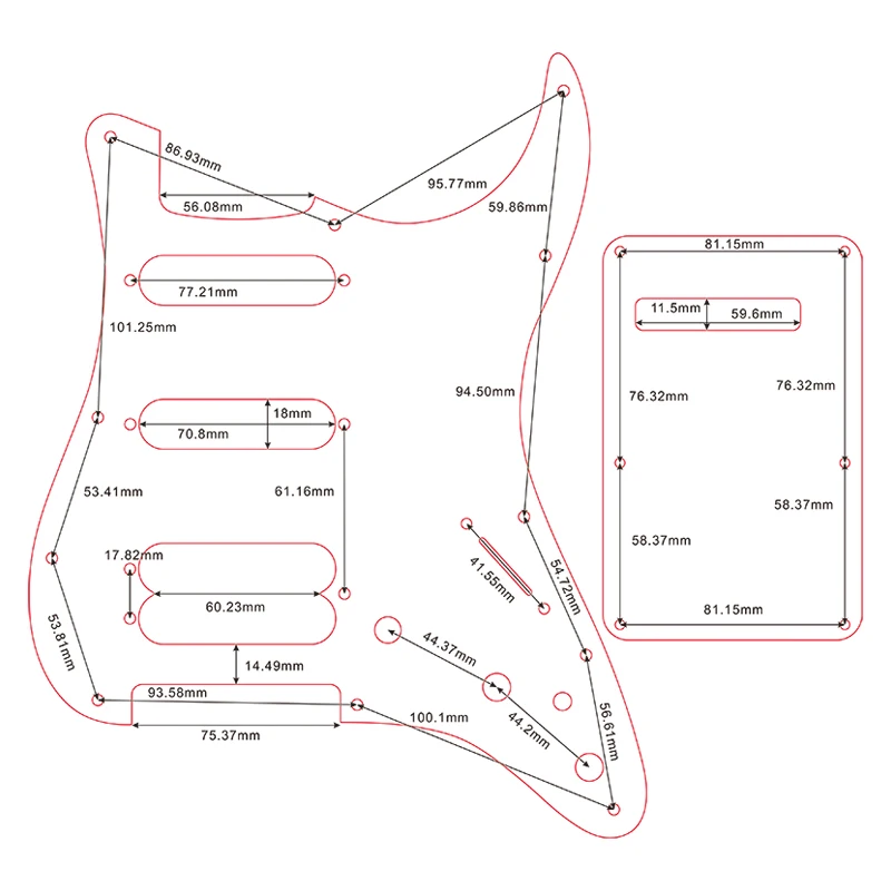 Guitar Pickguard Set for US Stratocaster 6 Guitar Pickguard Set for US Stratocaster - Image 6