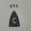 Black Triangular Guitar Truss Rod Cover with Feather Design