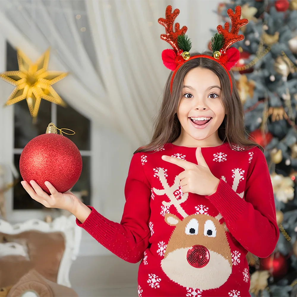 Festive Glitter Deer Antler Headband in 3 Colors 4 Festive Glitter Deer Antler Headband in 3 Colors - Image 4