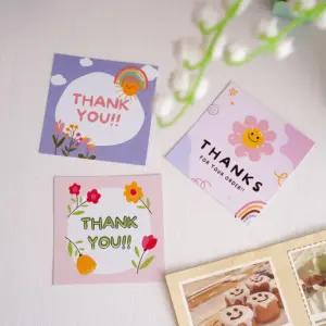 Colorful Thank You Cards Set (50 Pack, 6x6 cm) 10 Sc71d00791cb94b45b7ed3f8f7cb87410v 1