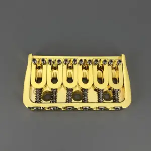 Gold Fixed Guitar Bridge for Six Strings