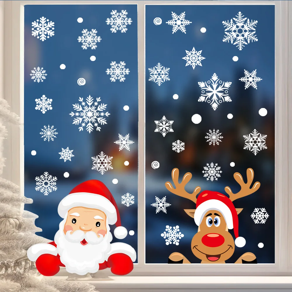 Festive Christmas Window Stickers Set with 4 Styles 4 Festive Christmas Window Stickers Set with 4 Styles - Image 4